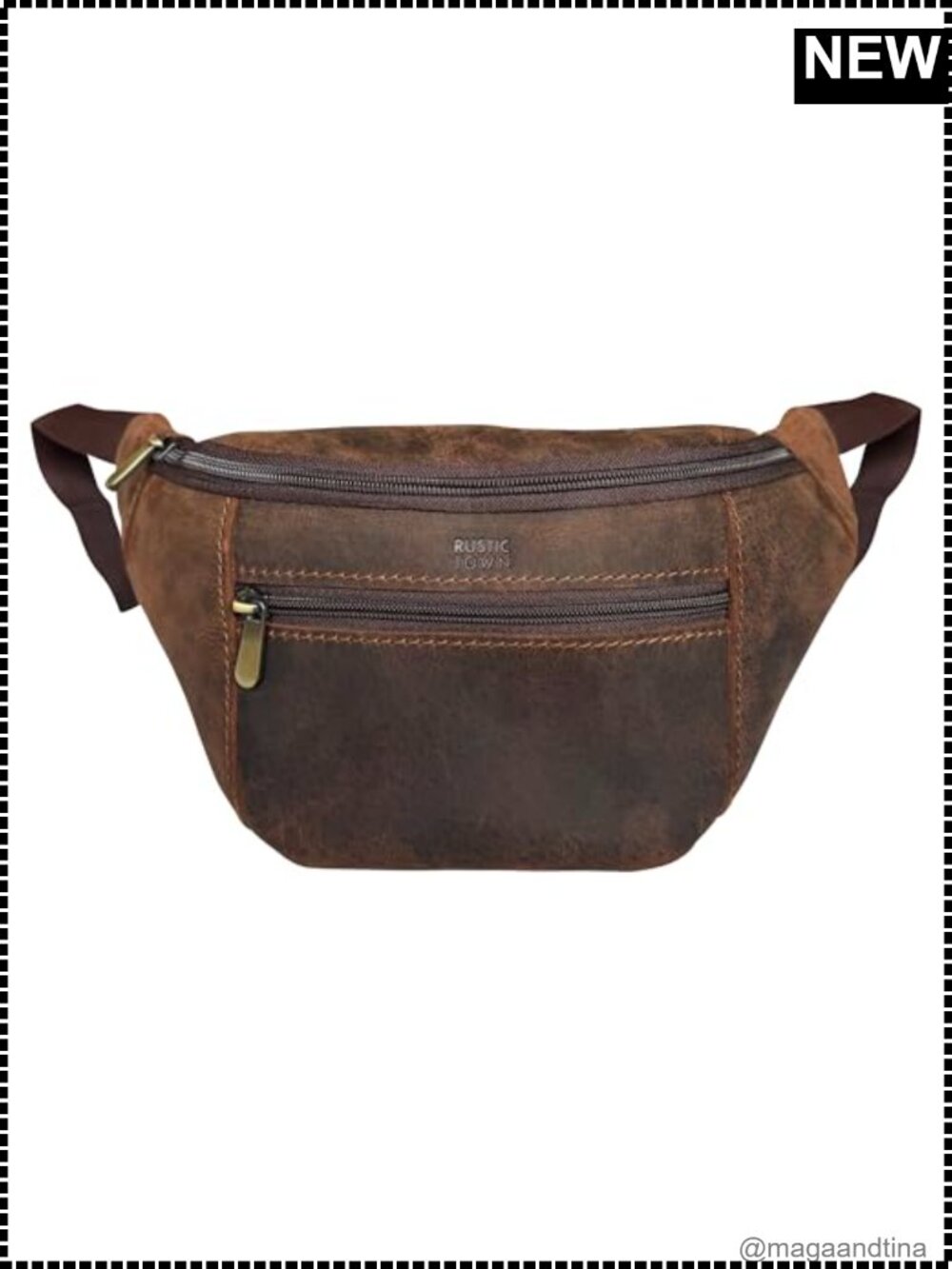 Full Grain Leather Waist Pack Adjustable Strap Fanny Chest Belt Bag Travel